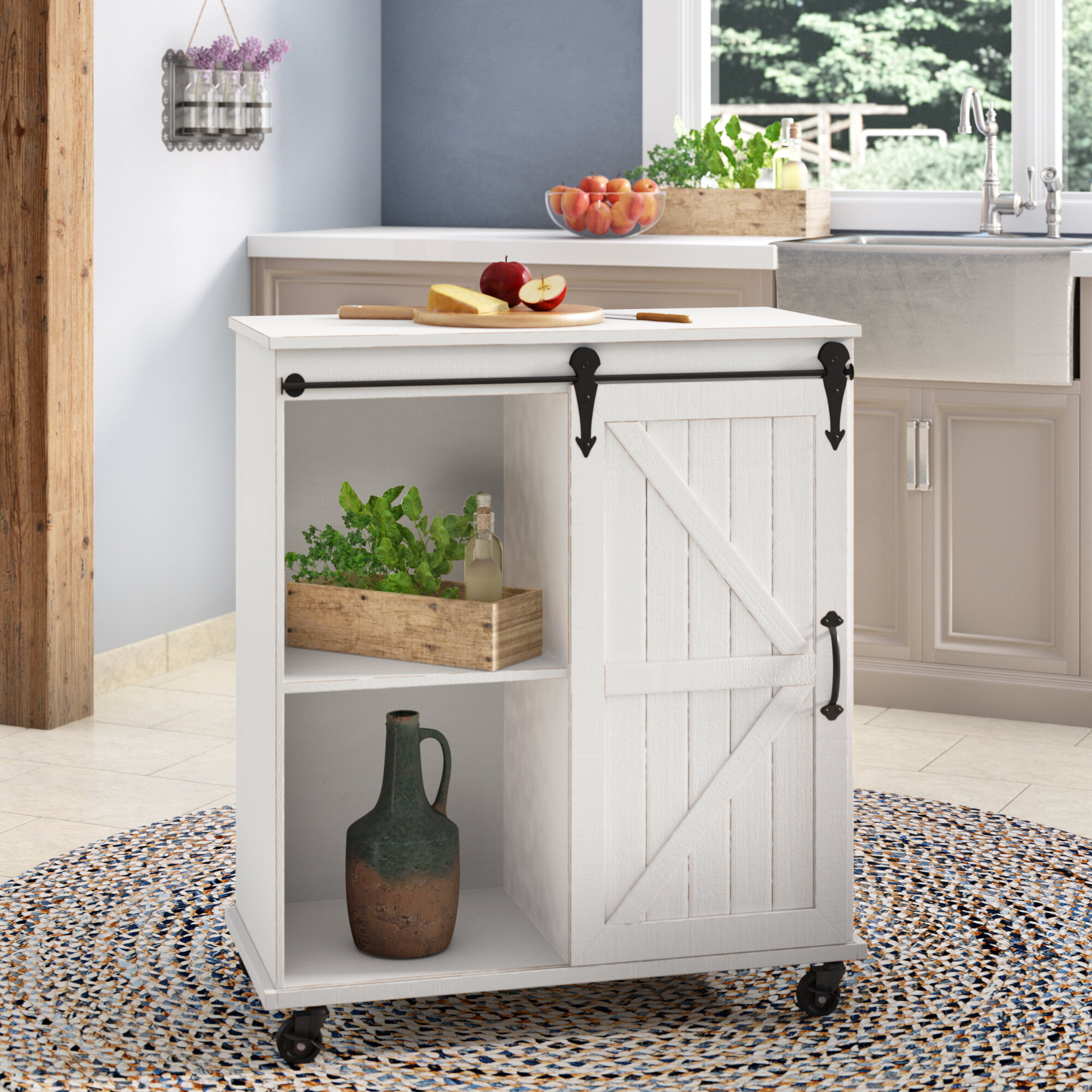 Gracie Oaks Banbury Multi Purpose Wooden Rolling Kitchen Cart Reviews Wayfair