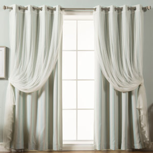 Baynton Striped Semi-Sheer Thermal Grommet Curtain Panels (Set of 2)
