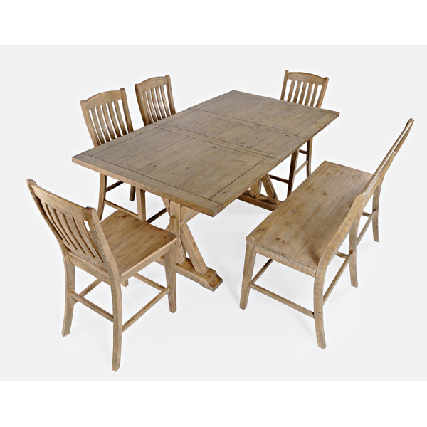 Laron Crossing 6 Piece Solid Wood Dining Set by Ophelia & Co. Ophelia & Co.