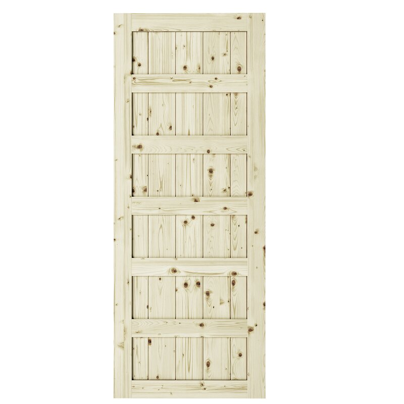 Colonial Elegance Paneled Wood Unfinished Shaker Barn Door Without