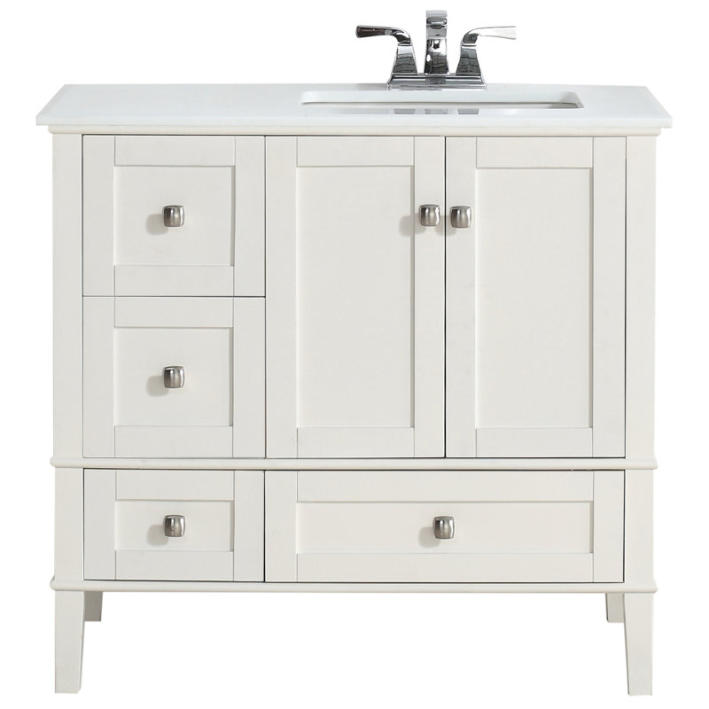 Simpli Home Chelsea 37 Quot Single Right Offset Bath Vanity