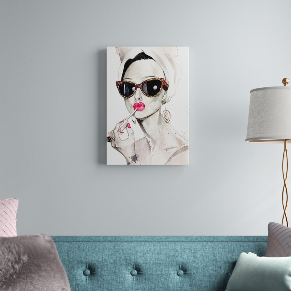 Audrey Hepburn By Rongrong Devoe Wrapped Canvas Graphic Art Print