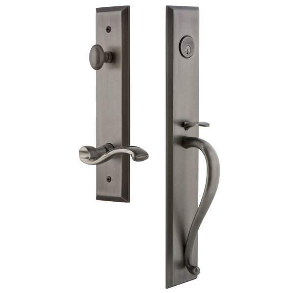 Fifth Avenue S Grip Dummy Handleset with Portofino Interior Lever by Grandeur