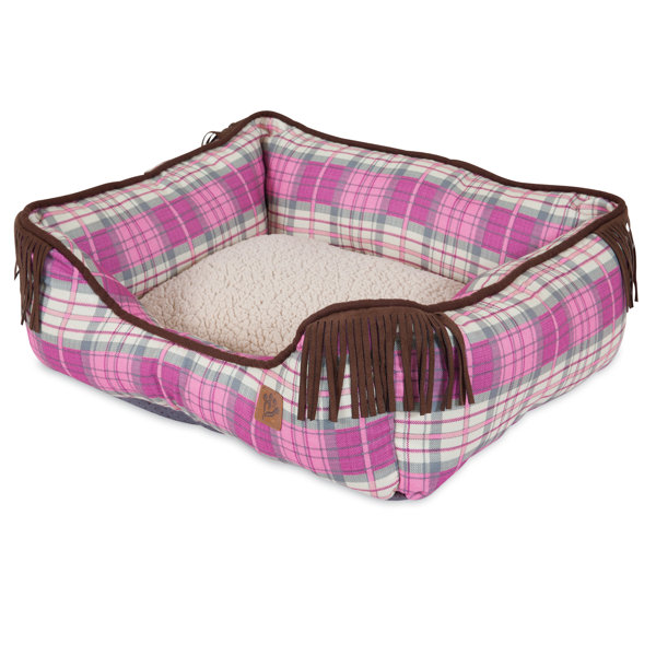 Lambswool Corner Fringe Printed Lounger Bolster Dog Bed by MuttNation Fueled By Miranda Lambert