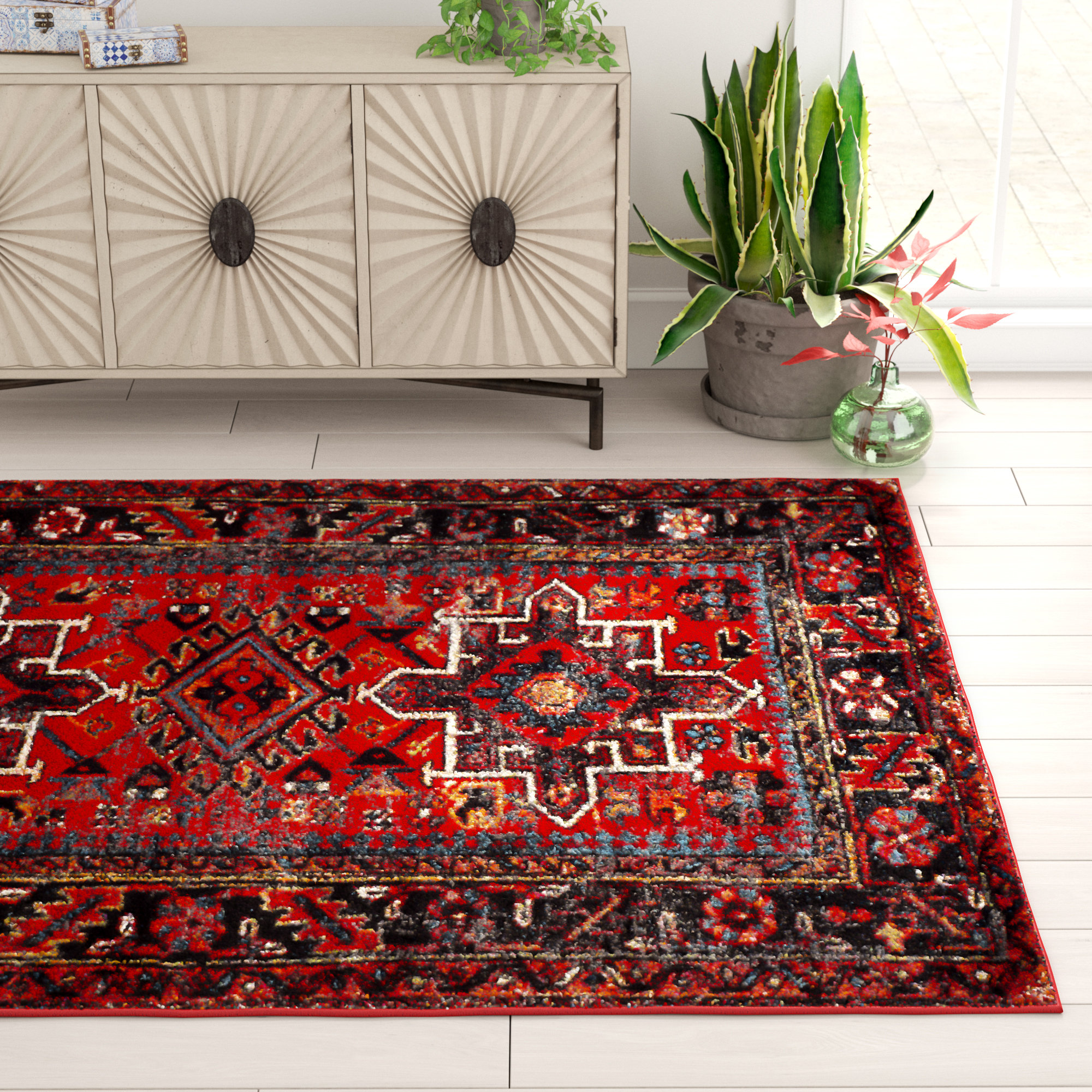 Bloomsbury Market Barrera Southwestern Red Area Rug Reviews Wayfair