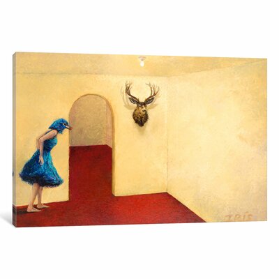 Blue Bird Painting Print on Wrapped Canvas Latitude Run® Size: 8