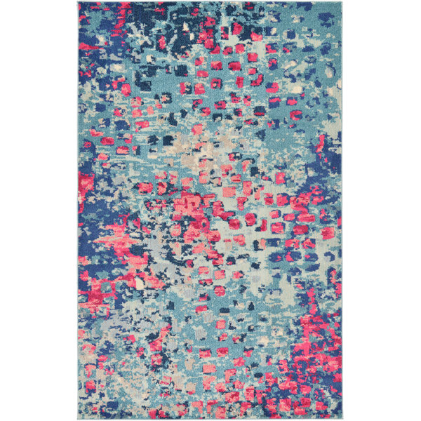 Fujii Blue Area Rug by Bungalow Rose
