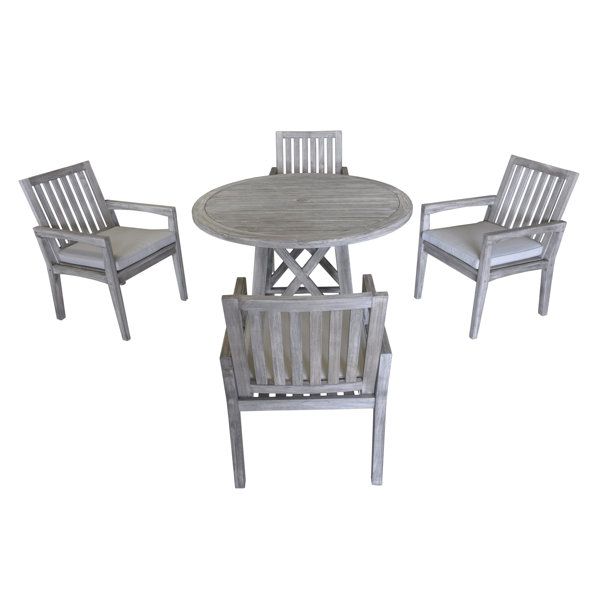 Jessica 5 Piece Teak Dining Set with Cushions by Gracie Oaks