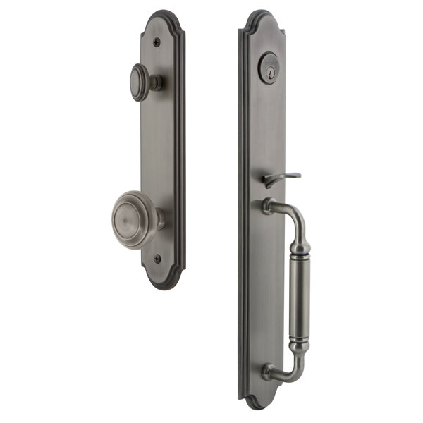 Arc C Grip Single Cylinder Handleset with Circulaire Knob by Grandeur