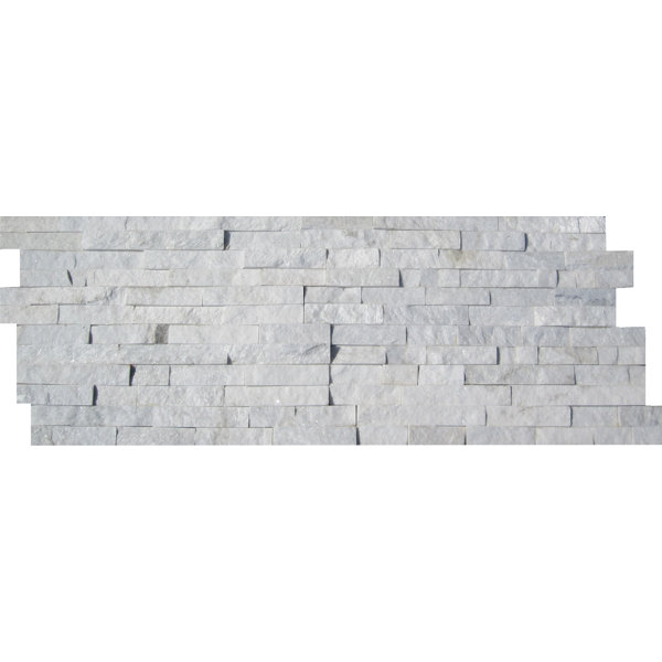 6 x 24 Stone Marble Splitface Tile in Arctic White by MSI