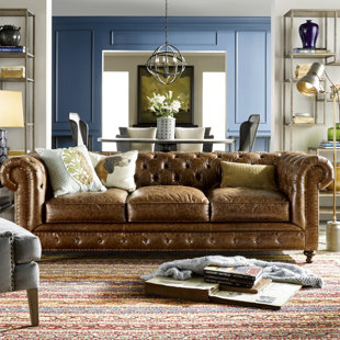 Heritage Sofa Wayfair Juurg Leather Chesterfield Sofa