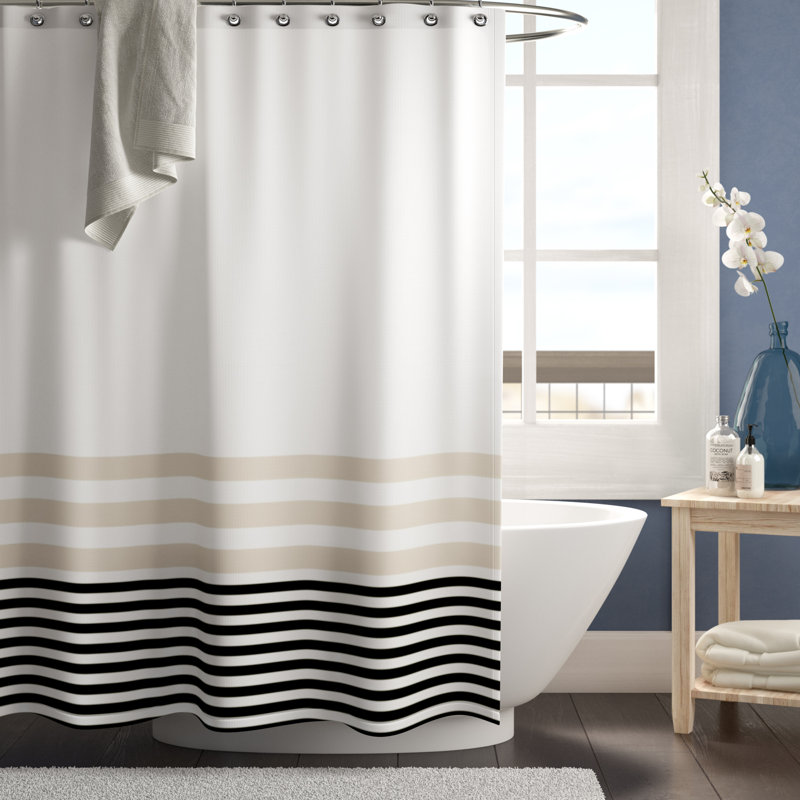 Longshore Tides Qu Stripes Single Shower Curtain Reviews Wayfair