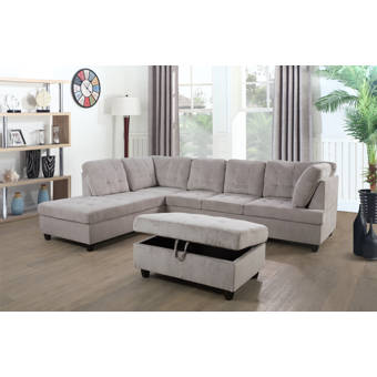Winston Porter Gray Dubey Living Room Sectional With Ottoman Wayfair