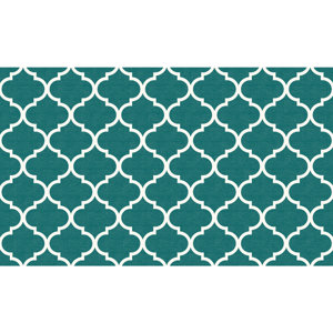 Moroccan Teal Indoor/Outdoor Area Rug