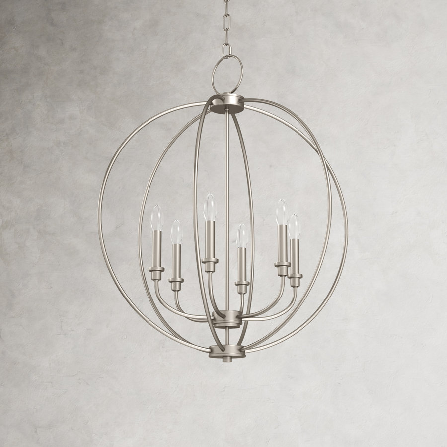 Freund 6 - Light Candle Style Globe Chandelier