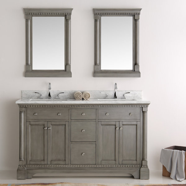 Kingston 61 Double Bathroom Vanity Set with Mirror by Fresca