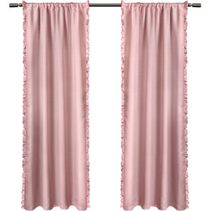 Solid Room Darkening Rod Pocket Curtain Panels (Set of 2)