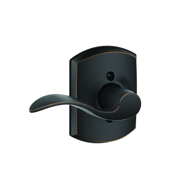 Interior Non-Turning Accent Lever and Interior Inactive Deadbolt Thumbturn with Greenwich Trim by Schlage