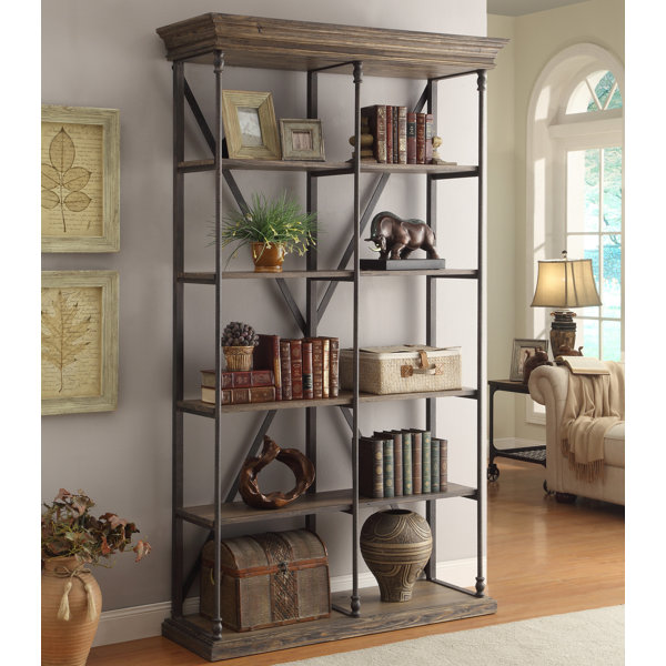 Mabie Medium Brown Etagere Bookcase by Trent Austin Design