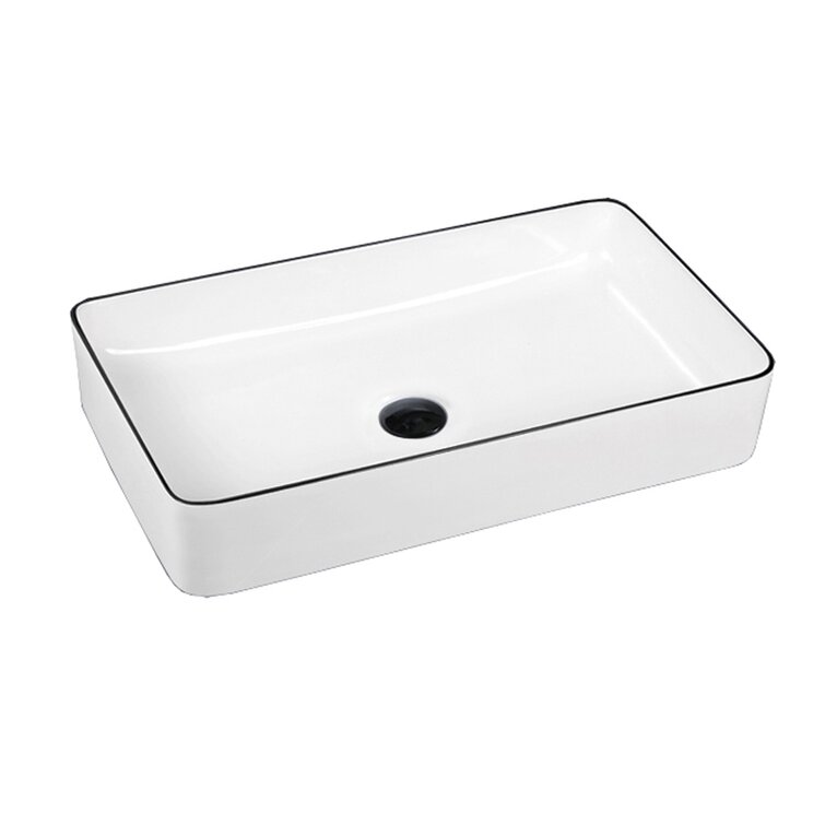 Hometure Bathroom Ceramic Vessel Counter above Sink Art Basin Classic Blue and White HS-0008