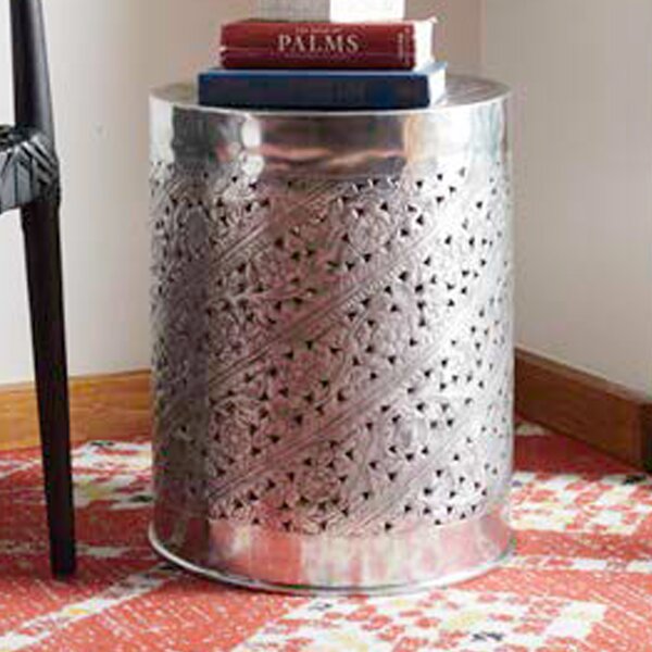 Silverd Drum End Table By Bungalow Rose
