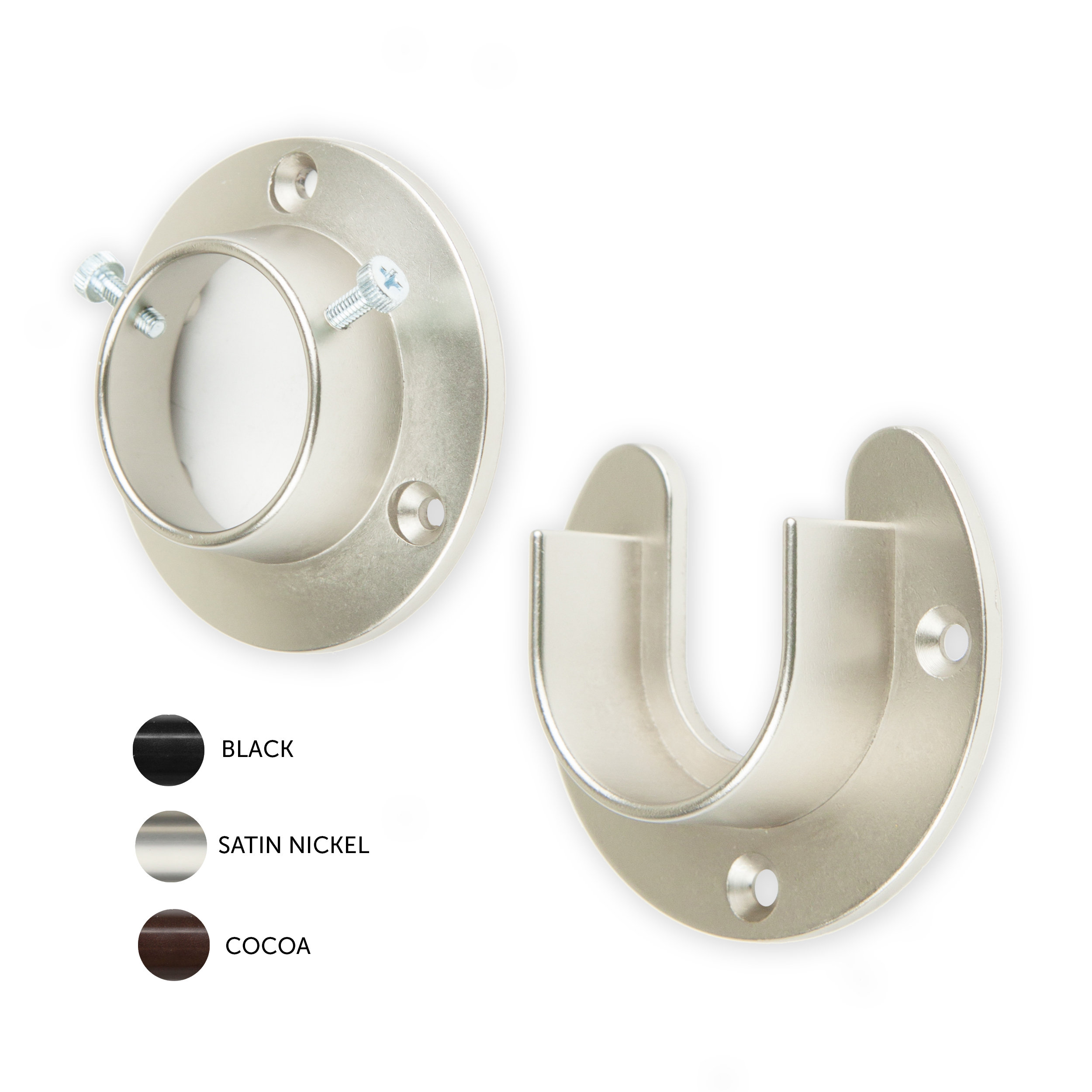 Orren Ellis Vanhouten Rod Socket Open Close Curtain Rod Socket