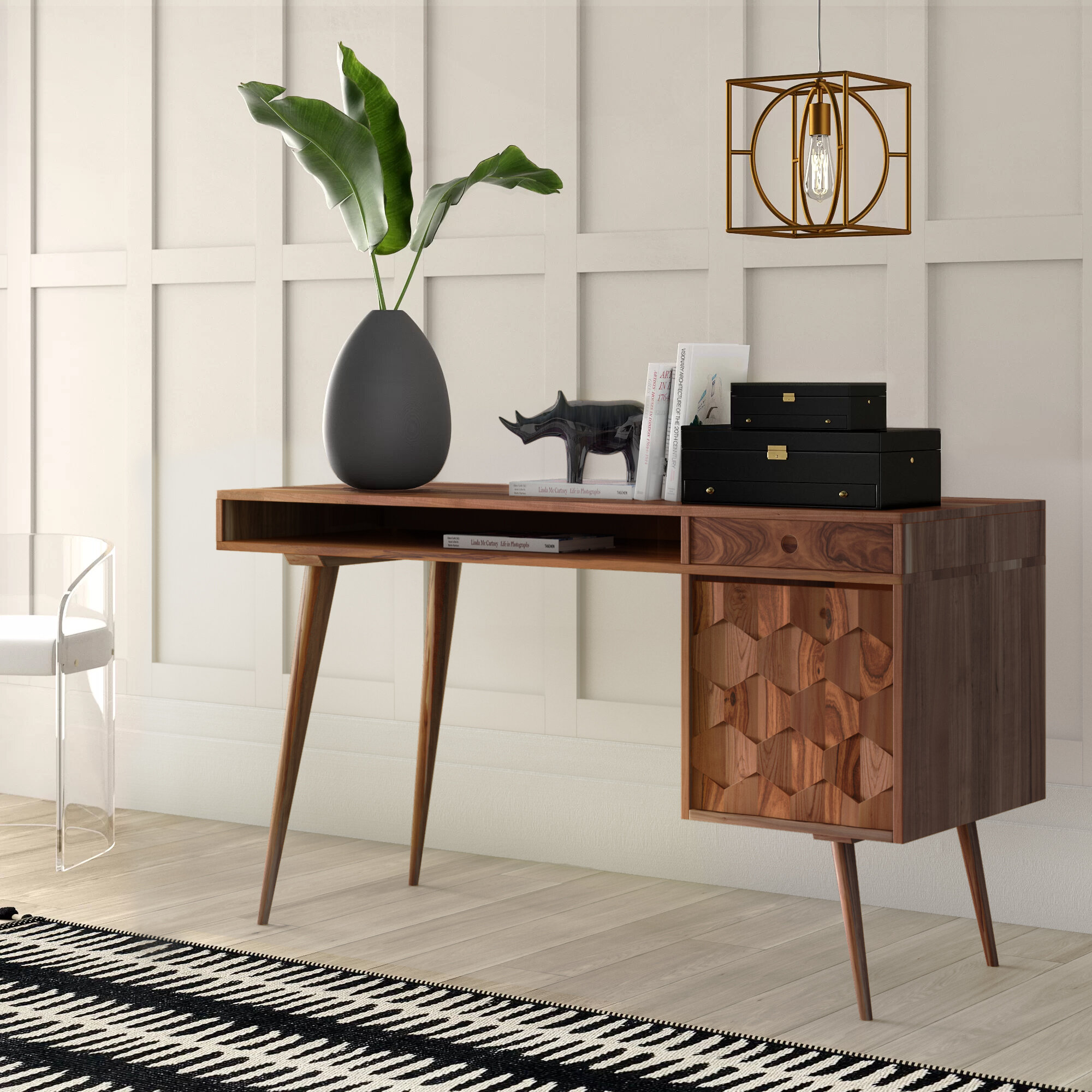 Mercury Row Lietz Solid Wood Desk Reviews Wayfair