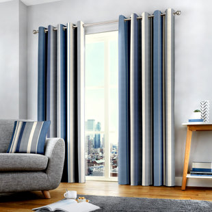 Blue Patterned Curtains Wayfair Co Uk