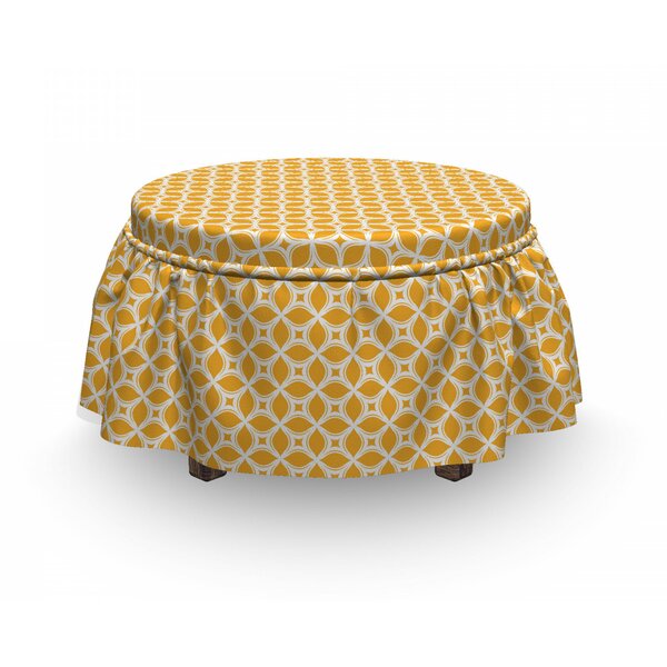 Oriental Floral Tile Lattice Ottoman Slipcover (Set Of 2) By East Urban Home
