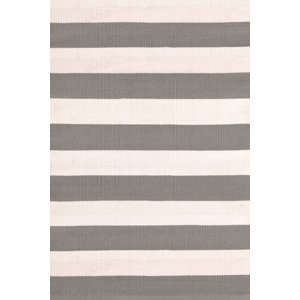Catamaran Hand-Woven Gray/White Indoor/Outdoor Area Rug