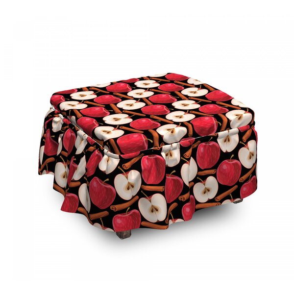 Apple Cinnamon Sticks Fruits 2 Piece Box Cushion Ottoman Slipcover Set By East Urban Home