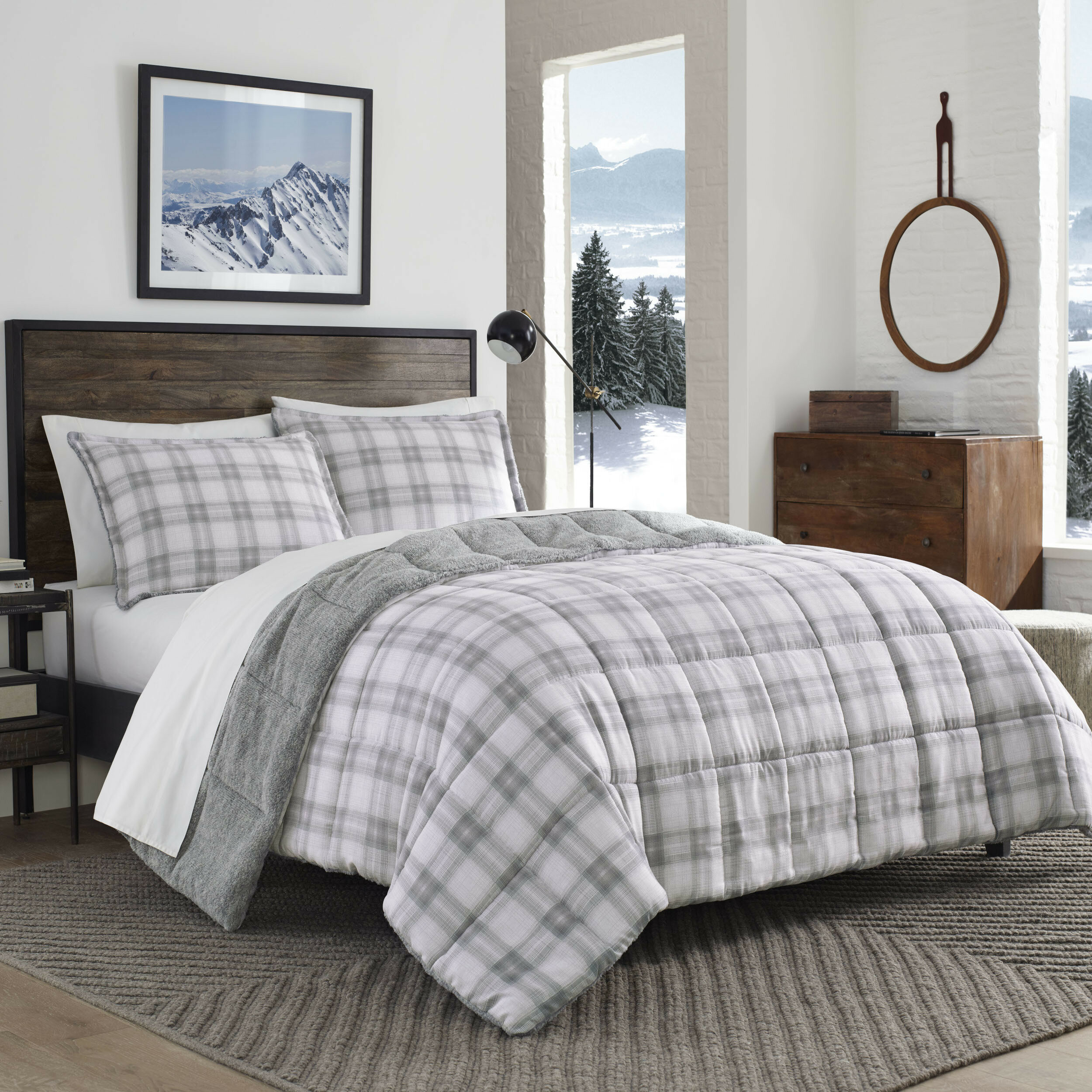 Eddie Bauer Sherwood Plaid Microsuede Reversible Comforter Set