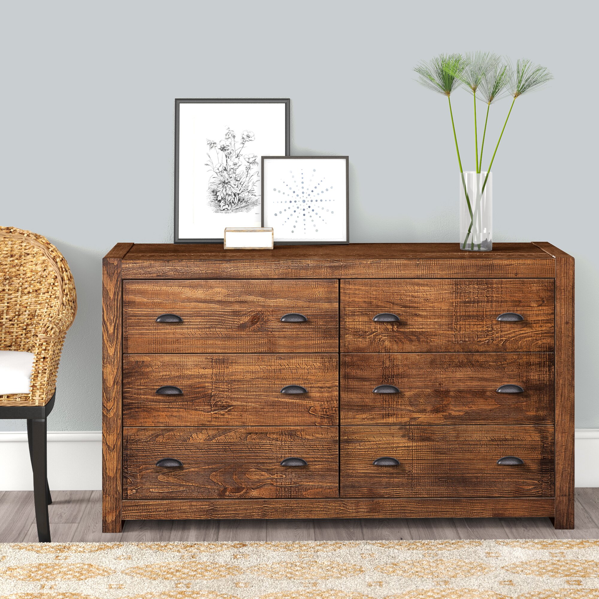 Bobbi 6 Drawer Double Dresser