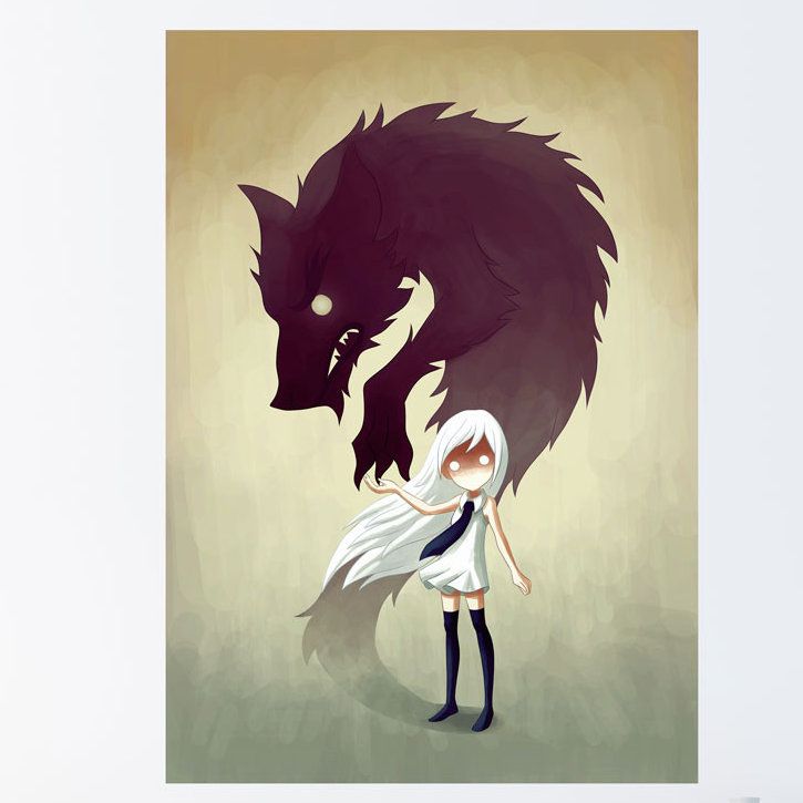 Big Bad Wolf pair Decal 10/" x 8/"