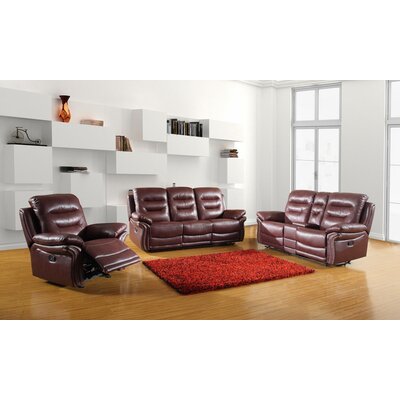 Gaitani 3 Piece Reclining Living Room Set Red Barrel Studio® Fabric: Burgundy