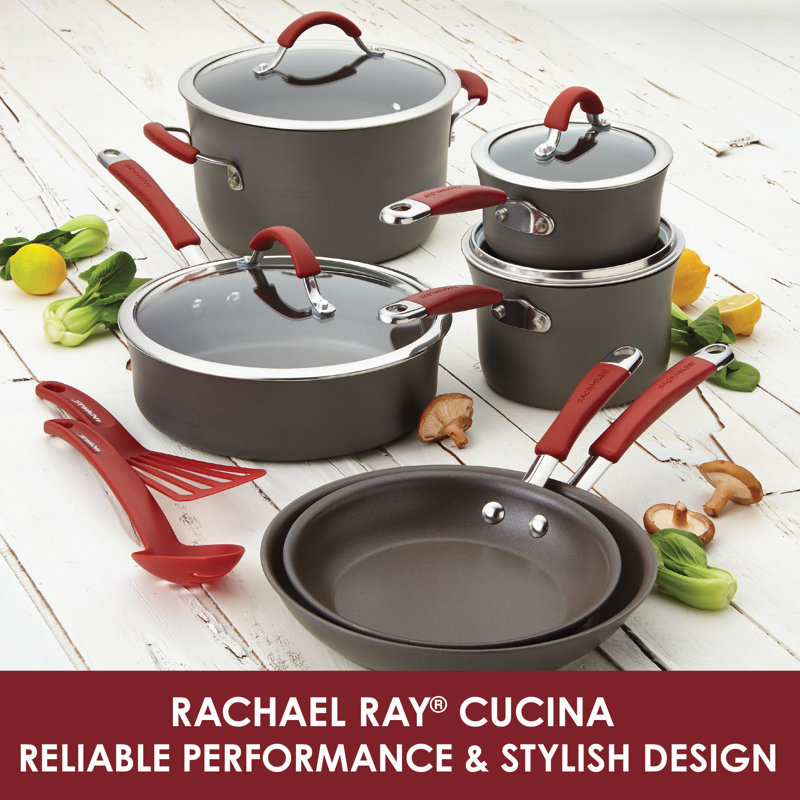 Rachael Ray 12 Piece Hard Anodized Aluminum Non Stick Cookware Set