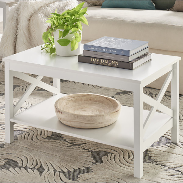 X-Frame Two-Tier Coffee Table With Storage By ClosetMaid
