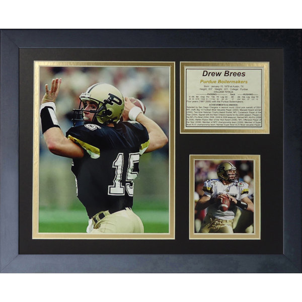 Drew Brees Purdue Framed Memorabilia by Legends Never Die