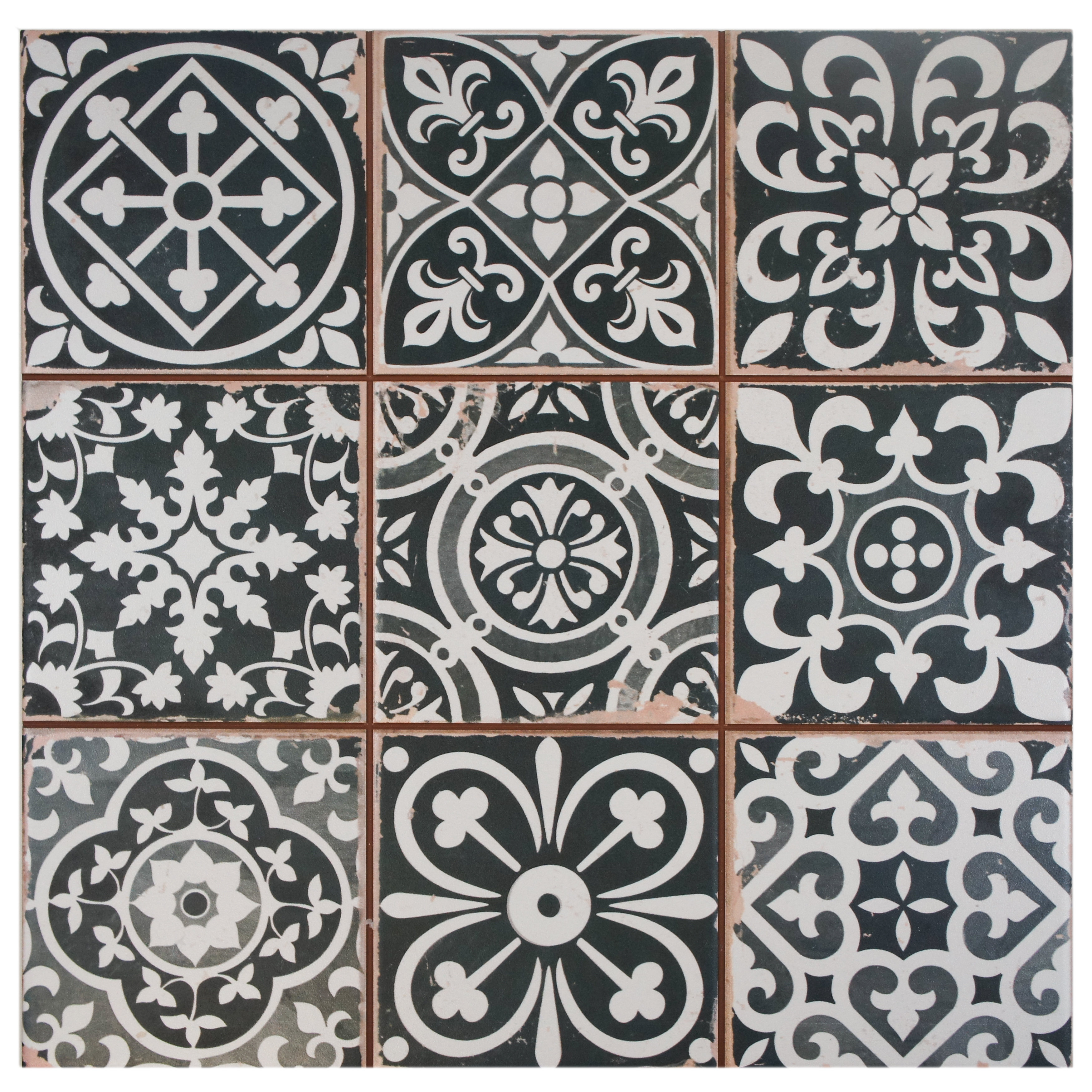 Black And White Pattern Tile Stunning EliteTile Faventie Nero 48 X 48 Ceramic Field Tile In BlackWhite Black And White Pattern Tile Stunning EliteTile Faventie Nero 48 X 48 Ceramic Field Tile In BlackWhite