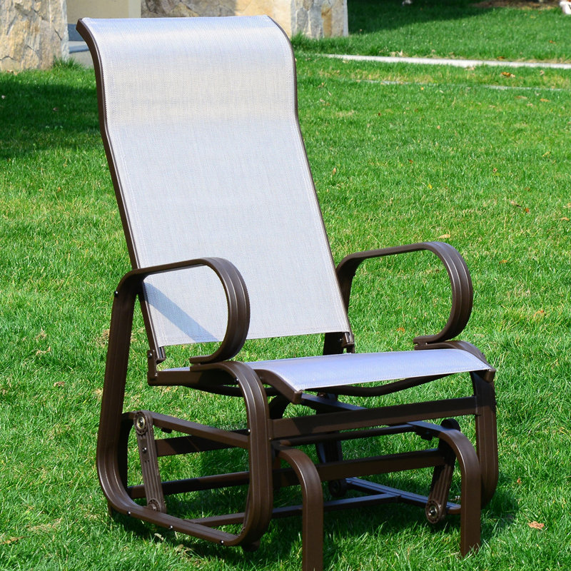 Winston Porter Swick Outdoor Mesh Fabric Patio Glider Chair Swick Outdoor Mesh Fabric Patio Glider Chair