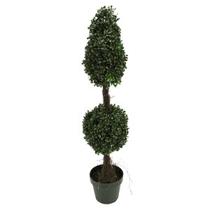 Artificial Double Ball-shaped Boxwood Topiary in Pot