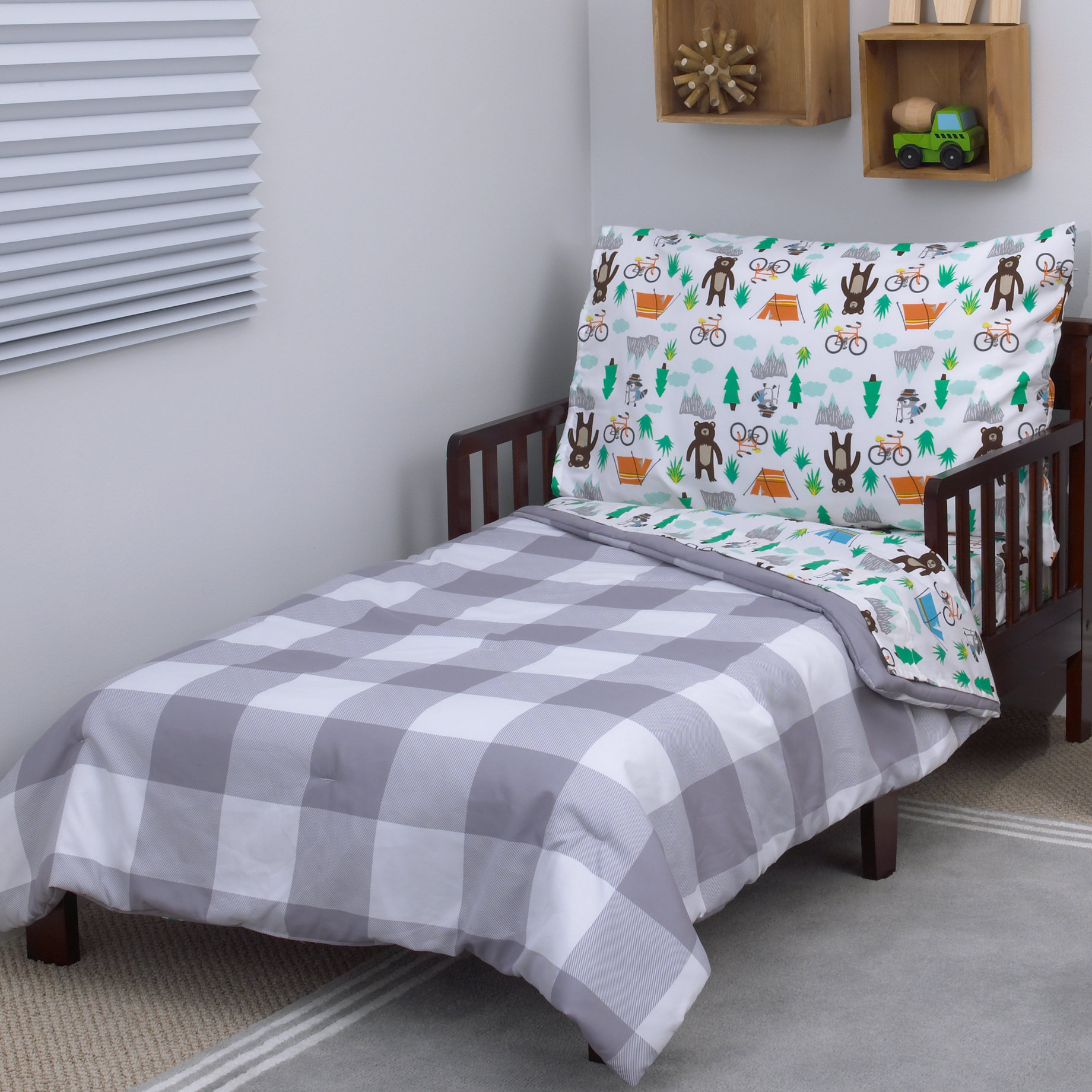 Single White Woodland Animals Print Kids Children Duvet ...