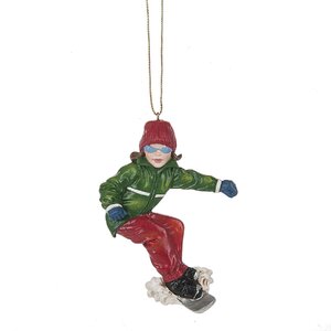 Girl Snowboarder Hanging Figurine