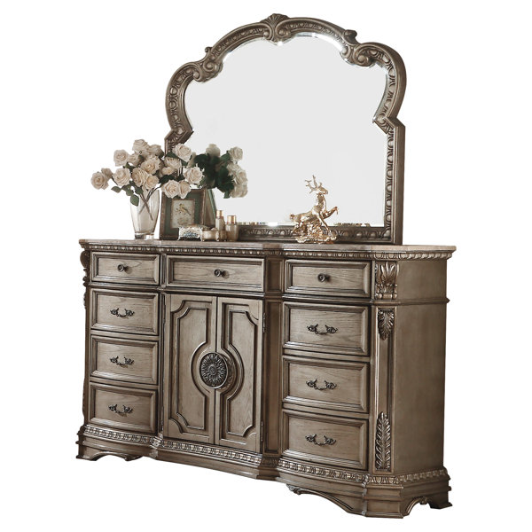 Leanos 9 Drawer Combo Dresser With Mirror By Rosdorf Park No Copoun