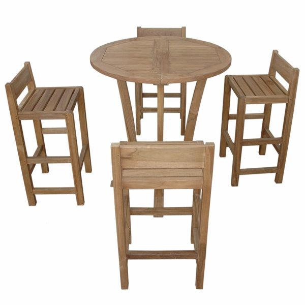 Descanso Sedona 5 Piece Teak Dining Set with Sunbrella Cushions by Anderson Teak