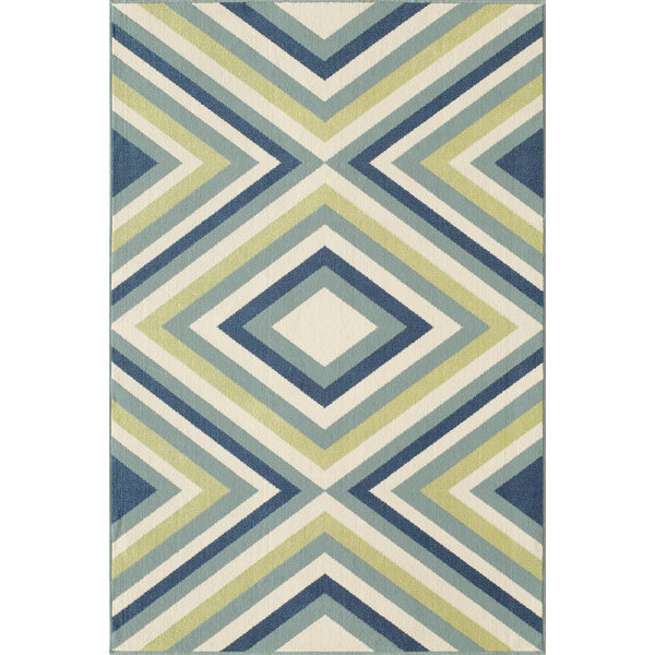 Wexler Blue/Green Indoor/Outdoor Area Rug by Wrought Studio