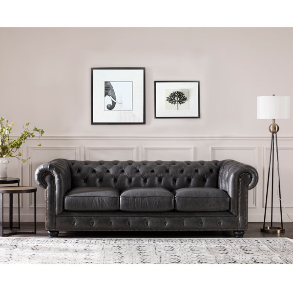 Brinson Leather Chesterfield Sofa By Three Posts No Copoun