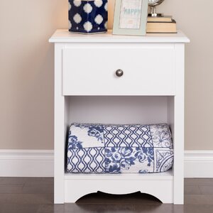 Sybil Tall White 1 Drawer Nightstand