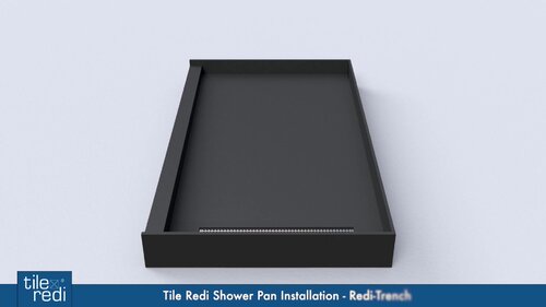 Base N Bench Kit Redi Trench Right Drain Single Curb Shower Pan