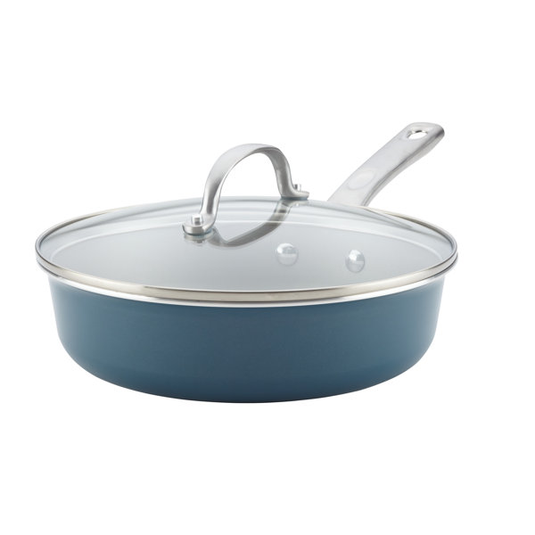 Porcelain Enamel 3 qt. Non-Stick Saute Pan with Lid by Ayesha Curry